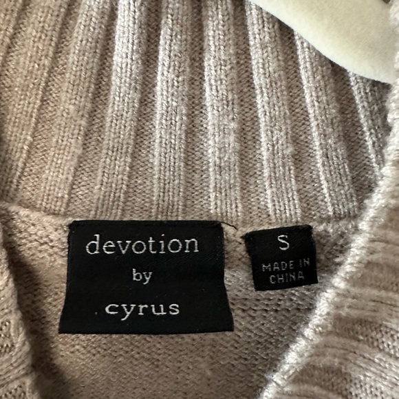 Cyrus Women's Cowl Neck Sweater in Tan - Picture 3 of 3